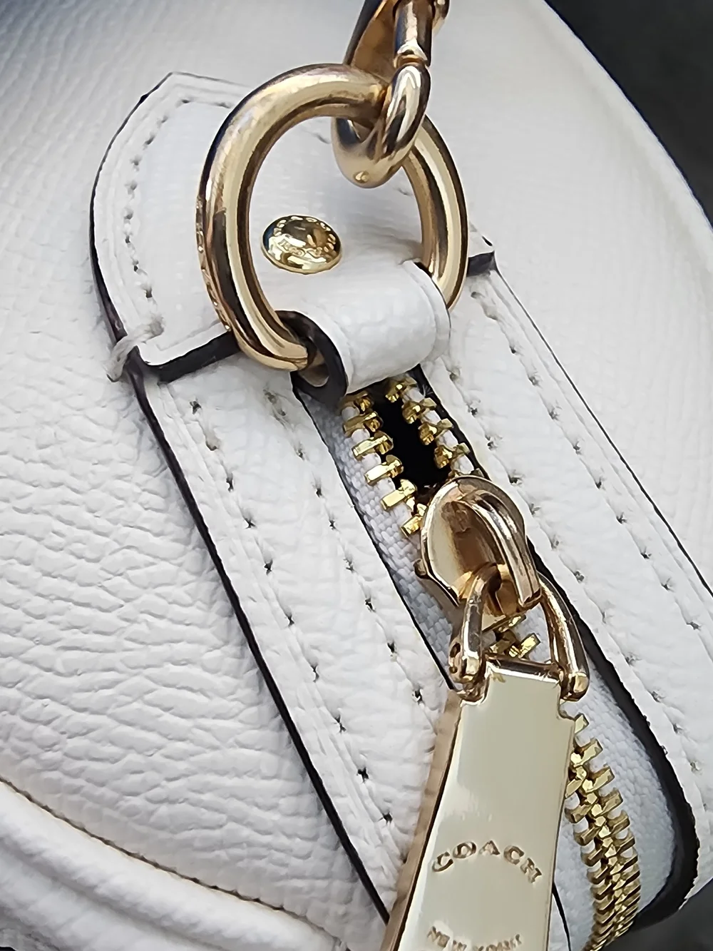 Coach Pebbled Leather Mini Boston Satchel in White - Picture 6 of 9